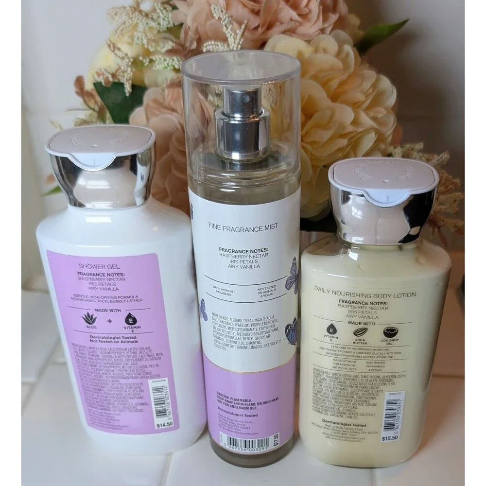 Bath & Body Works Butterfly 3 Pc Lot Mist Shower Gel Lotion Brand New Set